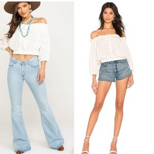 Free People Dancing till Dawn Smocked Top